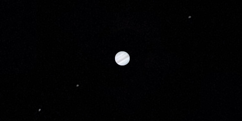 Jupiter and 3 moons